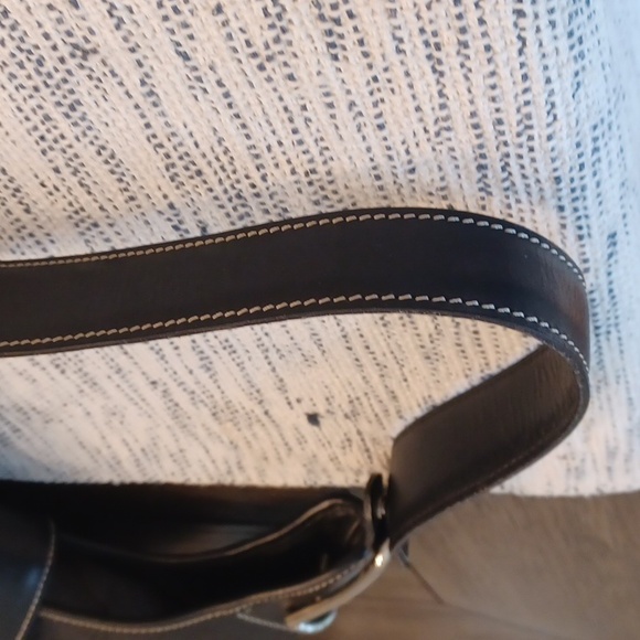 Dooney & Bourke Black Logo Canvas & Leather Shoulder Bag - Picture 14 of 16